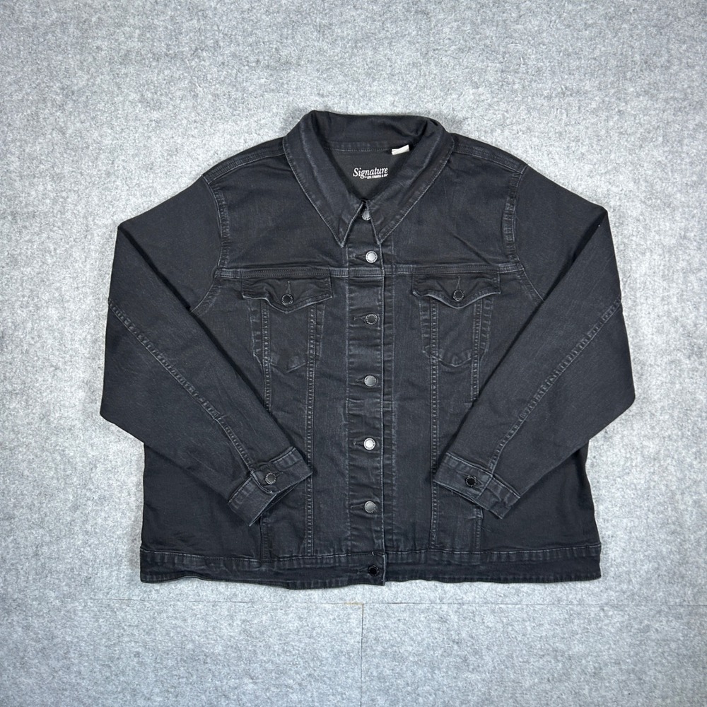 Levi Strauss & Co Denim Jacket Womens 3X Black Trucker Stretch Cotton